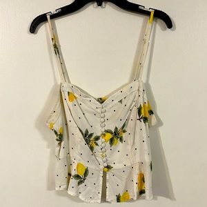 Forever 21 Lemons Peplum Crop Top